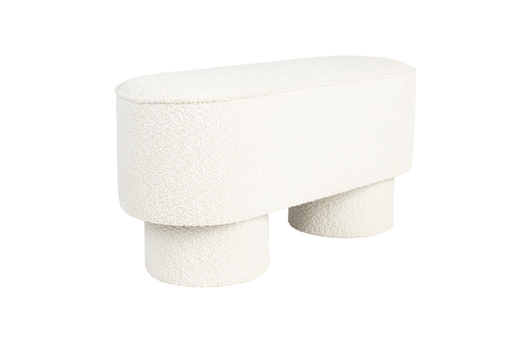 Eetkamerbank Marcos Stof, Polyester, Pine hout Wit 35x93 cm-Eetkamerbanken-Creating Home