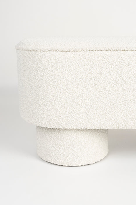 Eetkamerbank Marcos Stof, Polyester, Pine hout Wit 35x93 cm-Eetkamerbanken-Creating Home