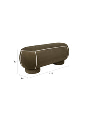 Eetkamerbank Marina L Polyester, Hout Groen 44x121 cm-Eetkamerbanken-Creating Home