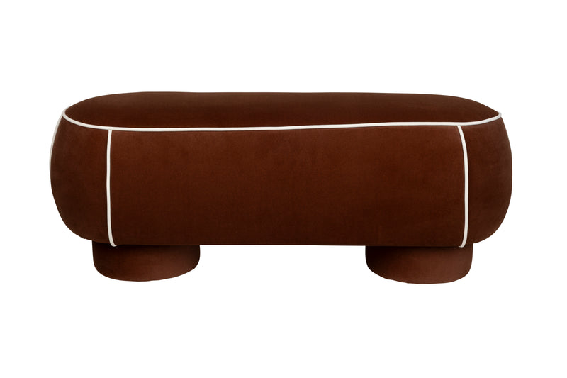 Eetkamerbank Marina L Polyester, Hout Rood 44x121 cm-Eetkamerbanken-Creating Home