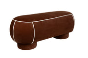 Eetkamerbank Marina L Polyester, Hout Rood 44x121 cm-Eetkamerbanken-Creating Home