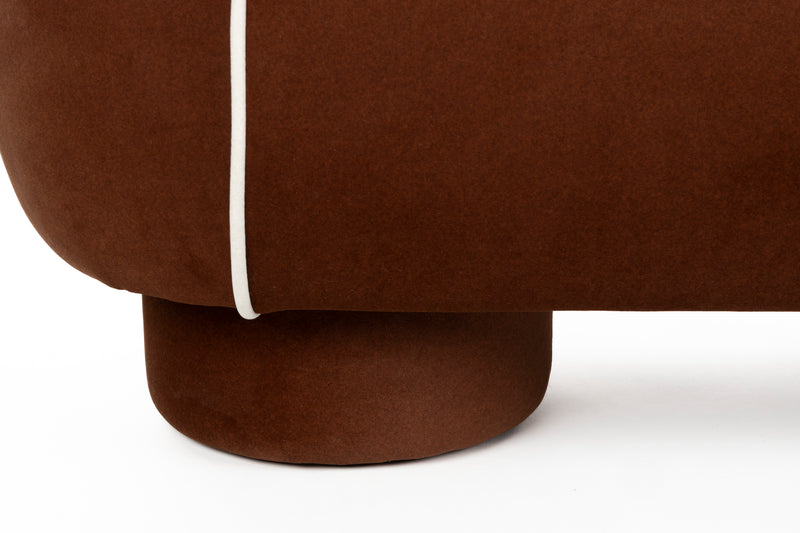 Eetkamerbank Marina L Polyester, Hout Rood 44x121 cm-Eetkamerbanken-Creating Home