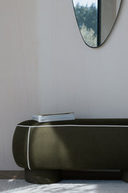 Eetkamerbank Marina L Polyester, Hout Wit 44x121 cm-Eetkamerbanken-Creating Home