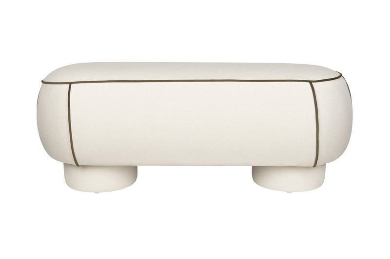 Eetkamerbank Marina L Polyester, Hout Wit 44x121 cm-Eetkamerbanken-Creating Home