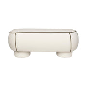 Eetkamerbank Marina L Polyester, Hout Wit 44x121 cm-Eetkamerbanken-Creating Home