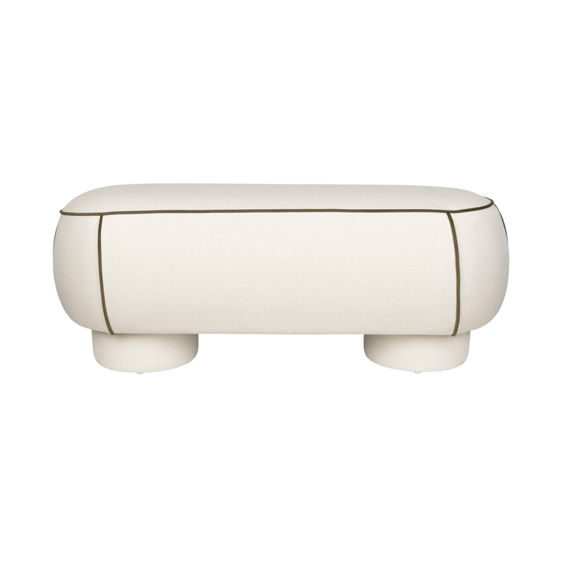 Eetkamerbank Marina L Polyester, Hout Wit 44x121 cm-Eetkamerbanken-Creating Home