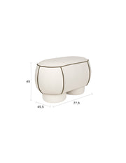 Eetkamerbank Marina M Polyester, Hout Wit 45.5x77.5 cm-Eetkamerbanken-Creating Home