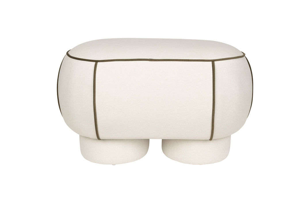 Eetkamerbank Marina M Polyester, Hout Wit 45.5x77.5 cm-Eetkamerbanken-White Label Living