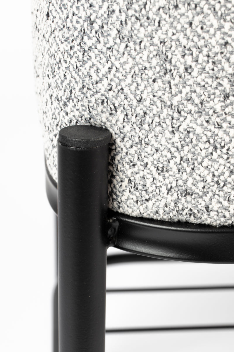 Eetkamerbank Milou Stof, Polyester, Metaal Grijs 90x35-Eetkamerbanken-Creating Home