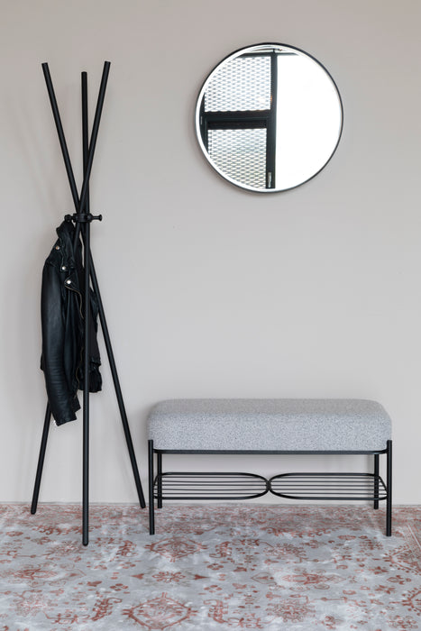 Eetkamerbank Milou Stof, Polyester, Metaal Grijs 90x35 cm-Eetkamerbanken-Creating Home