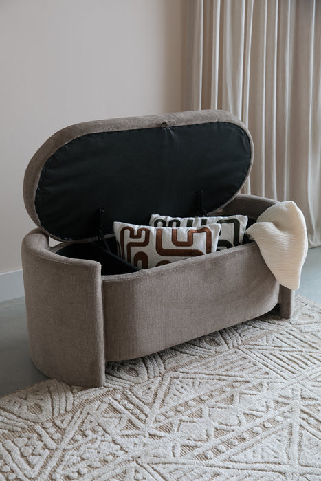Eetkamerbank Miro Polyester, MDF Grijs 44x108 cm-Eetkamerbanken-Creating Home