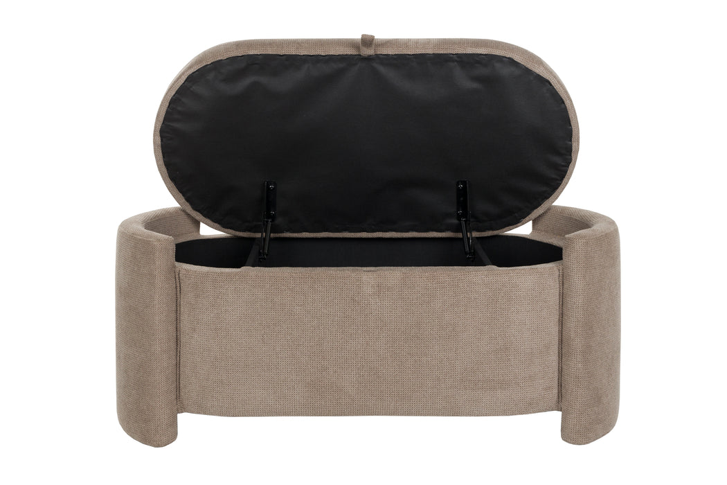 Eetkamerbank Miro Polyester, MDF Grijs 44x108 cm-Eetkamerbanken-Creating Home