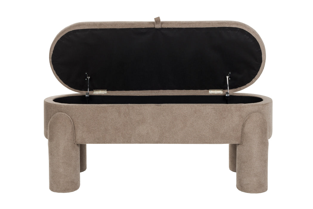 Eetkamerbank Orly Polyester, MDF Grijs 45x113 cm-Eetkamerbanken-Creating Home