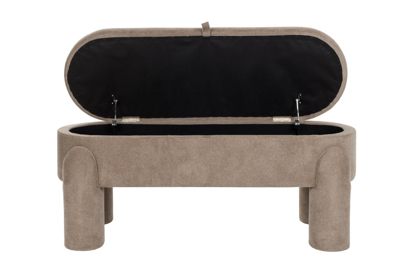 Eetkamerbank Orly Polyester, MDF Grijs 45x113 cm-Eetkamerbanken-Creating Home