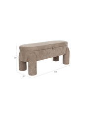 Eetkamerbank Orly Polyester, MDF Grijs 45x113 cm-Eetkamerbanken-Creating Home