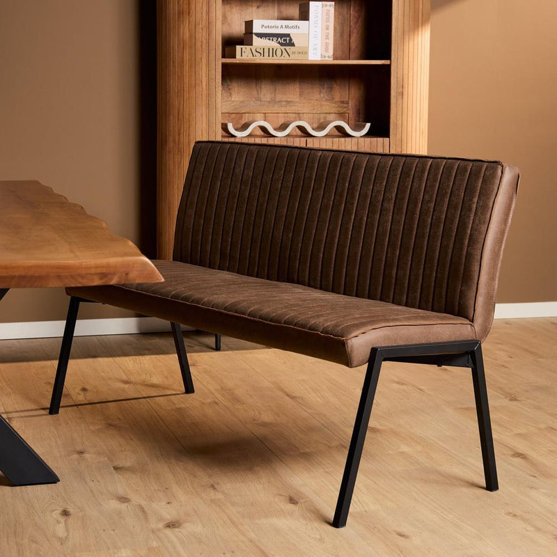 Eetkamerbank Tivoli Bull 155 cm Bruin 155x56x88 cm-Eetkamerbanken-Starfurn