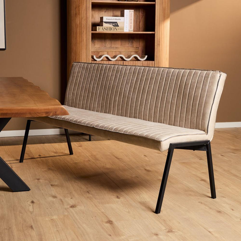 Eetkamerbank Tivoli Bull 185 cm Beige 185x56x88 cm-Eetkamerbanken-Starfurn