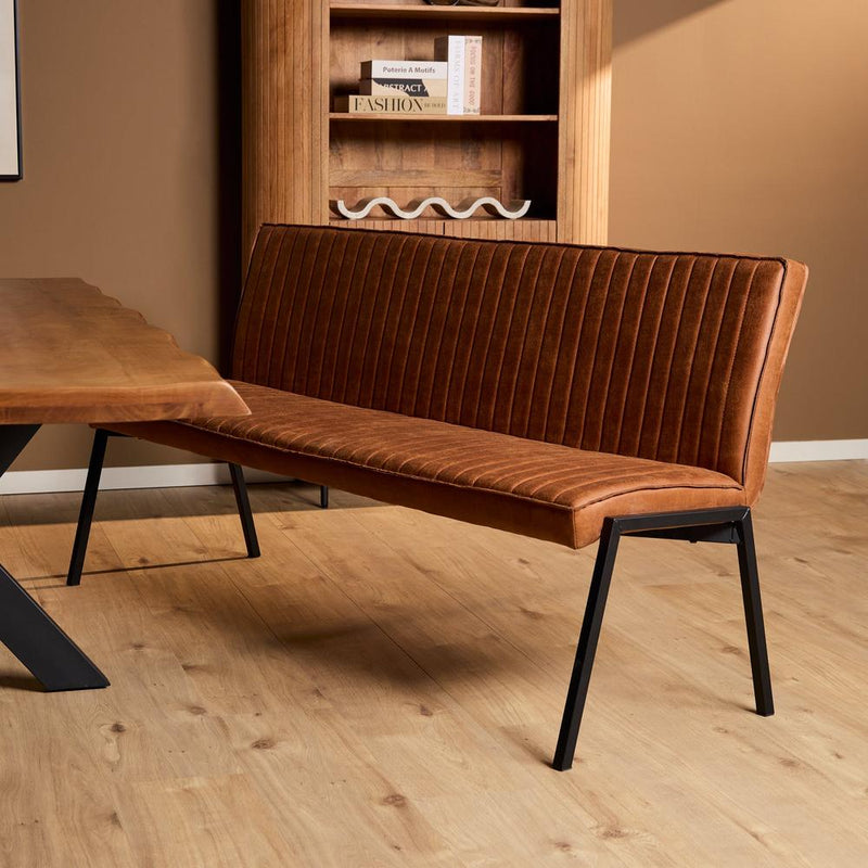 Eetkamerbank Tivoli Bull 185 cm Cognac 185x56x88 cm-Eetkamerbanken-Starfurn