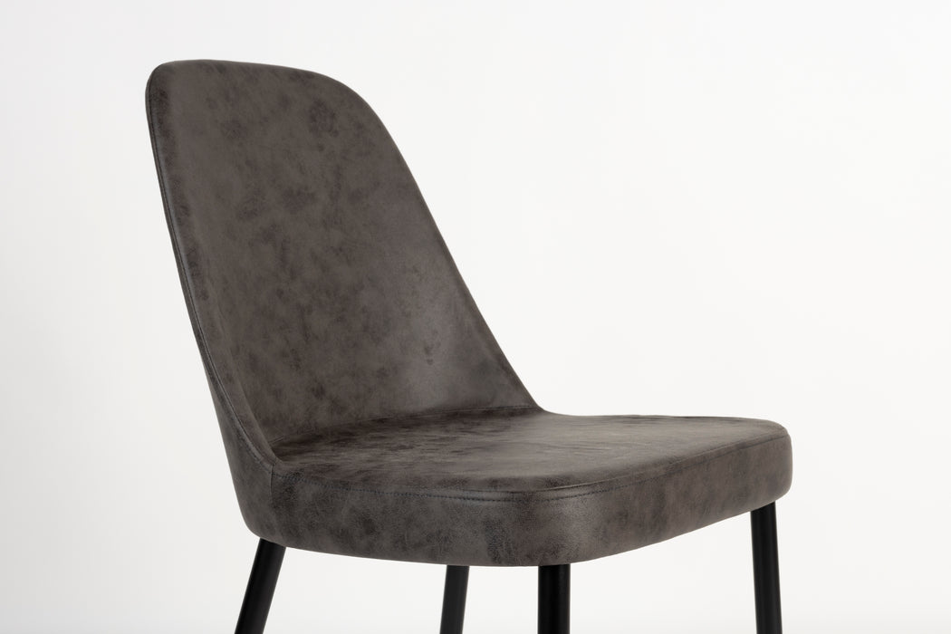 Eetkamerstoel Alana Polyester Donkergrijs 54x47 cm-Eetkamerstoelen-Creating Home
