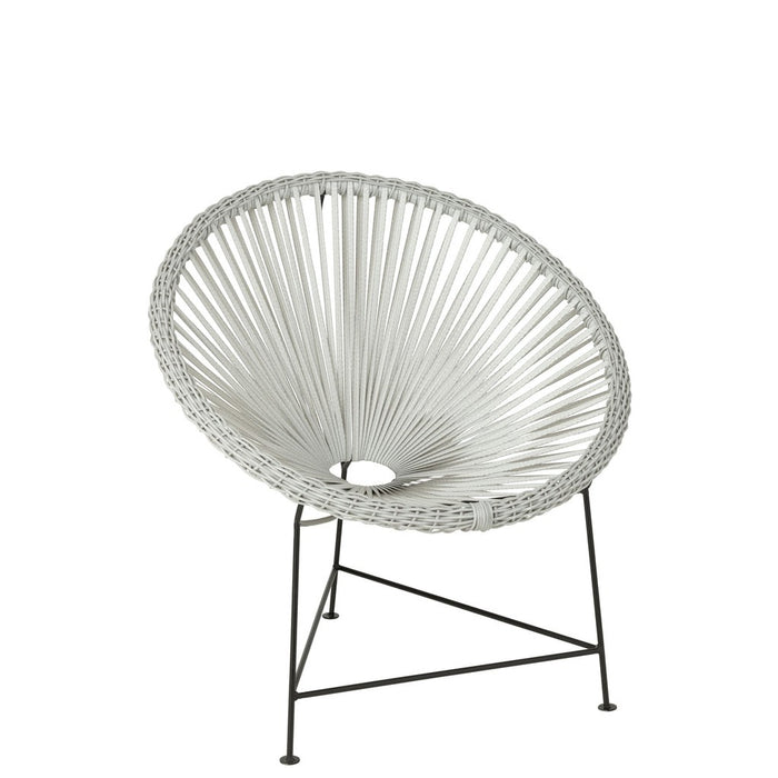 Eetkamerstoel Alco Metaal | Rattan Wit-Eetkamerstoelen-J-Line