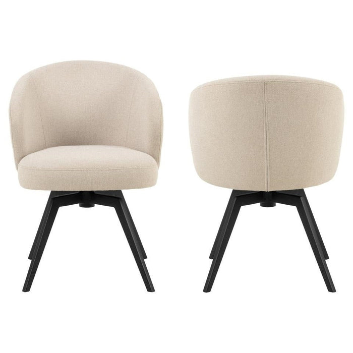 Eetkamerstoel Alma + Armleuning-80x58,5x60-Creme/Zwart-Stof/Metaal-Eetkamerstoelen-HSM Collection