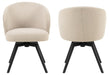 Eetkamerstoel Alma + Armleuning-80x58,5x60-Creme/Zwart-Stof/Metaal-Eetkamerstoelen-HSM Collection