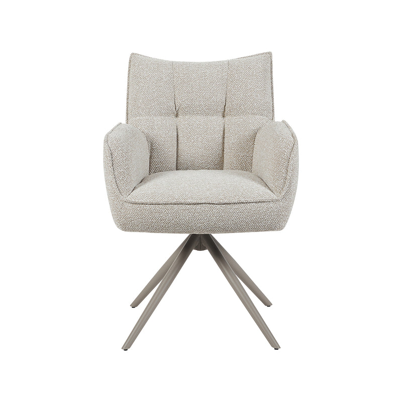 Eetkamerstoel Amalfi Naturel Royal Boucle Taupe Metalen-Eetkamerstoelen-LABEL51