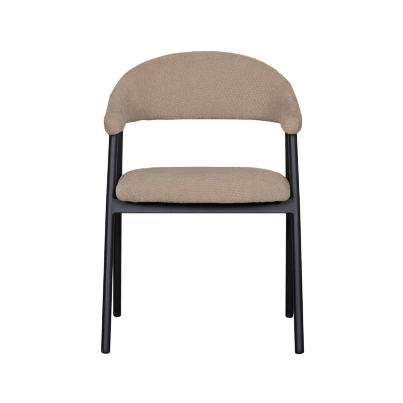 Eetkamerstoel Amaze Clay Elite Zwart Metalen Frame 54x54x80 cm-Eetkamerstoelen-LABEL51