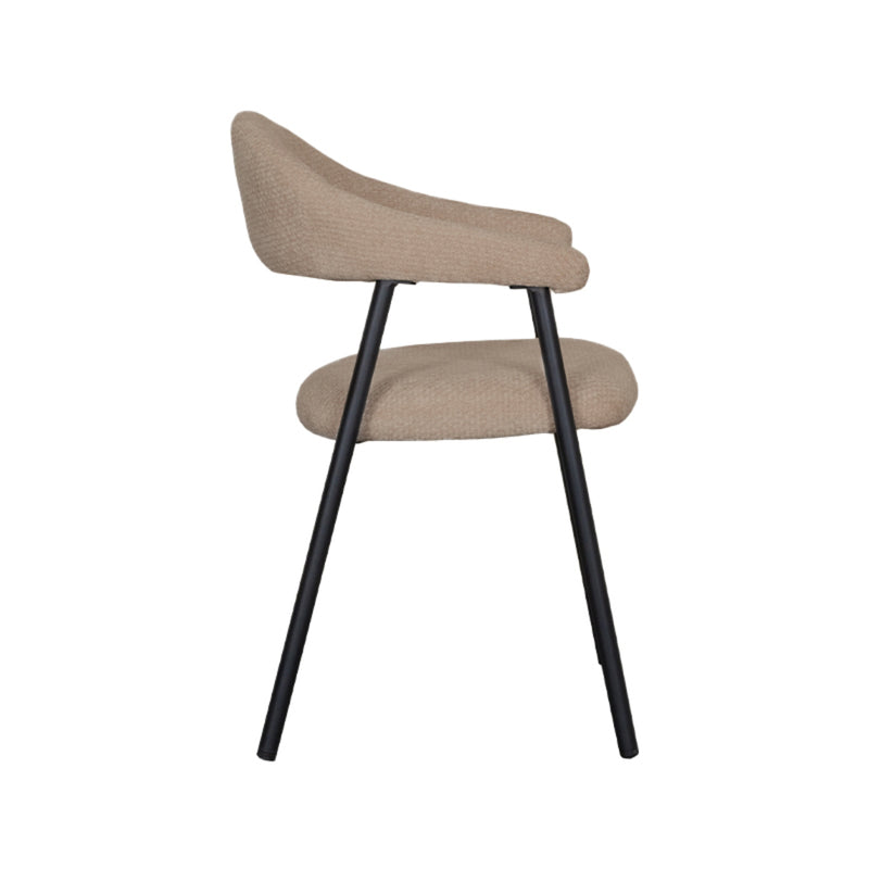 Eetkamerstoel Amaze Clay Elite Zwart Metalen Frame 54x54x80 cm-Eetkamerstoelen-LABEL51