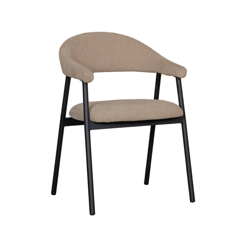 Eetkamerstoel Amaze Clay Elite Zwart Metalen Frame 54x54x80 cm-Eetkamerstoelen-LABEL51