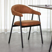 Eetkamerstoel Amaze Cognac Micro Suede 54x54x80 cm-Eetkamerstoelen-LABEL51