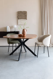 Eetkamerstoel Ayle Moss Polyester Groen 48x58 cm-Eetkamerstoelen-Creating Home