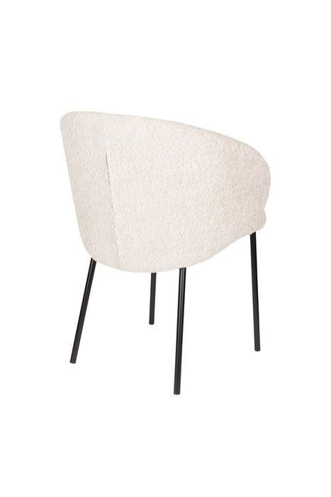 Eetkamerstoel Ayle Off Polyester Wit 48x58 cm-Eetkamerstoelen-Creating Home