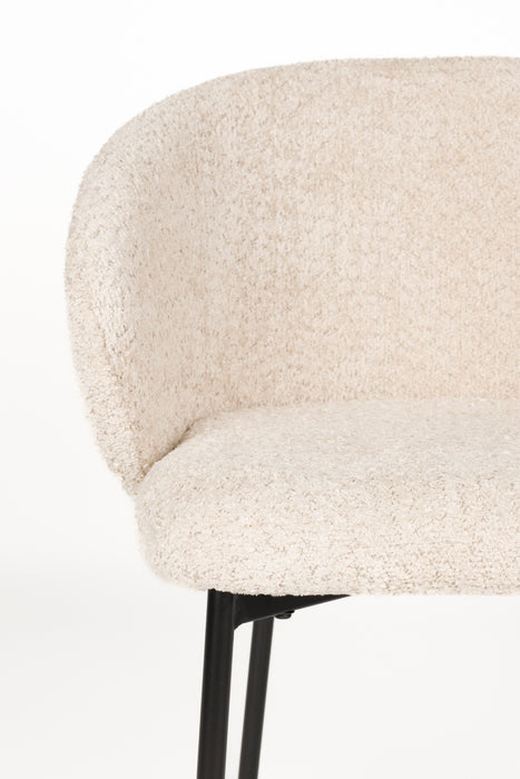 Eetkamerstoel Ayle Off Polyester Wit 48x58 cm-Eetkamerstoelen-Creating Home