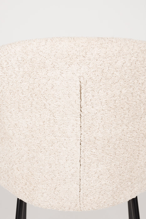 Eetkamerstoel Ayle Off Polyester Wit 48x58 cm-Eetkamerstoelen-Creating Home