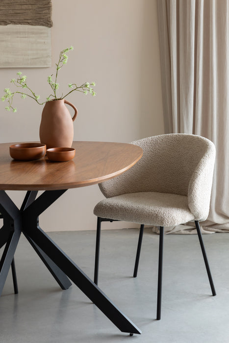 Eetkamerstoel Ayle Off Polyester Wit 48x58 cm-Fauteuils-Creating Home