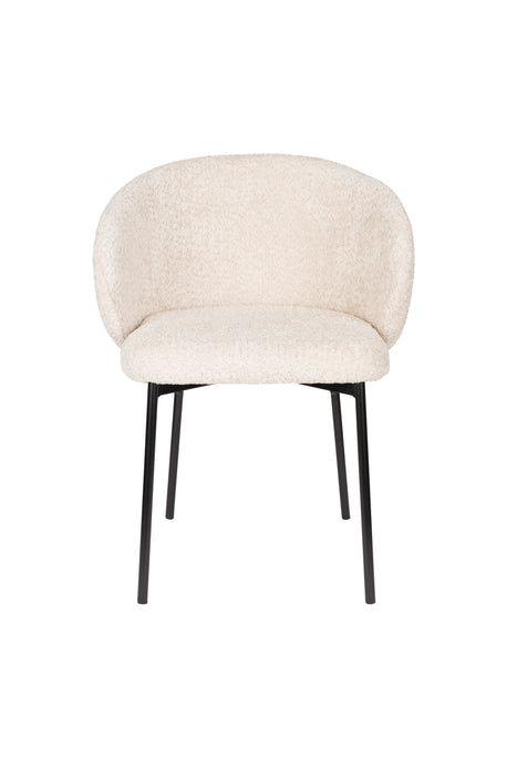 Eetkamerstoel Ayle Off Polyester Wit 48x58 cm-Fauteuils-Creating Home