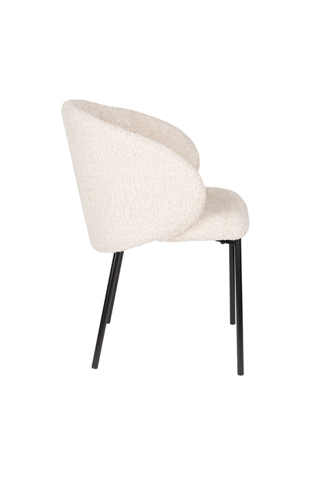 Eetkamerstoel Ayle Off Polyester Wit 48x58 cm-Fauteuils-Creating Home