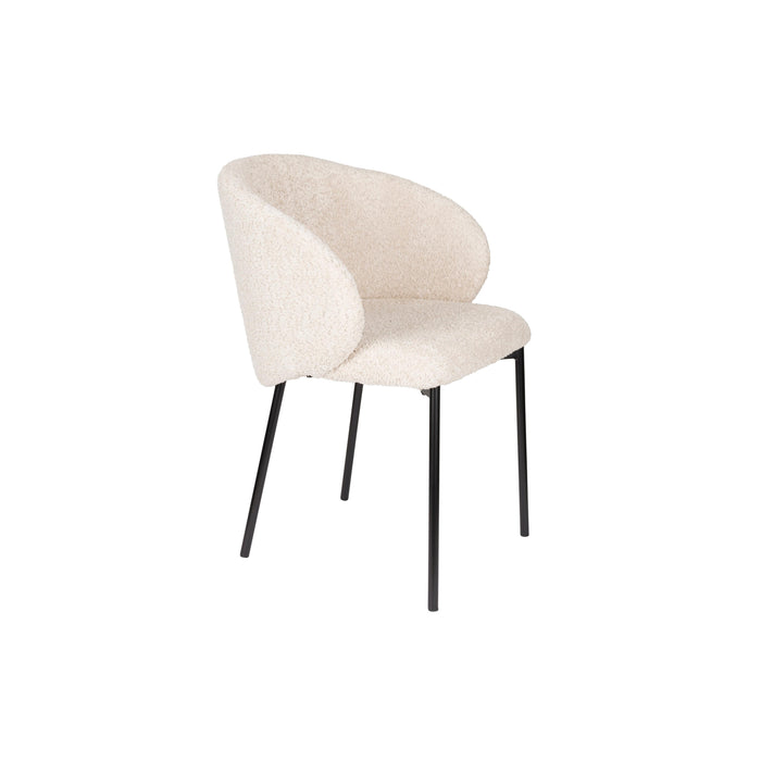 Eetkamerstoel Ayle Off Polyester Wit 48x58 cm-Fauteuils-Creating Home