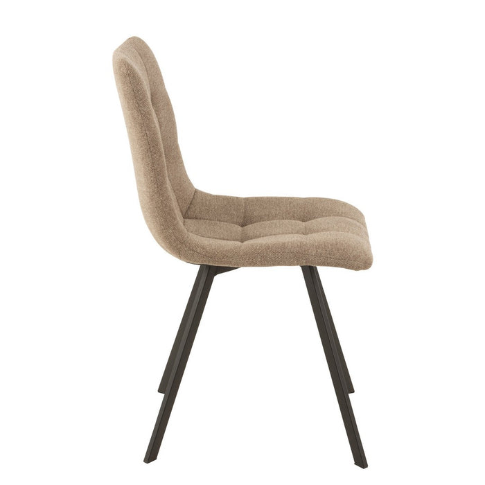 Eetkamerstoel Babette Textiel | Metaal Beige-Eetkamerstoelen-J-Line