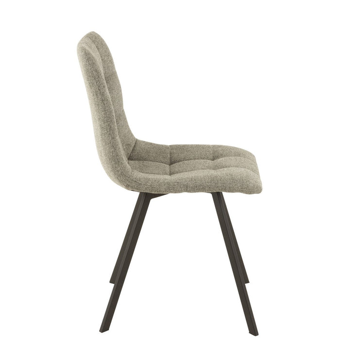 Eetkamerstoel Babette Textiel | Metaal Grey-Eetkamerstoelen-J-Line