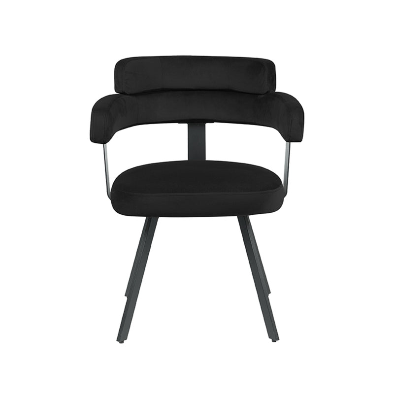 Eetkamerstoel Bardio Zwart Fluweel 62x57x79 cm-Eetkamerstoelen-LABEL51