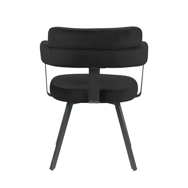 Eetkamerstoel Bardio Zwart Fluweel 62x57x79 cm-Eetkamerstoelen-LABEL51