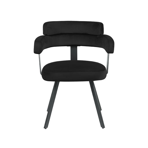 Eetkamerstoel Bardio - Zwart - Fluweel-Eetkamerstoelen-LABEL51