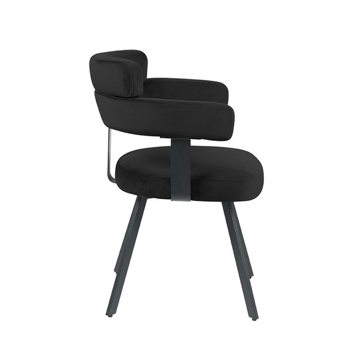 Eetkamerstoel Bardio - Zwart - Fluweel-Eetkamerstoelen-LABEL51