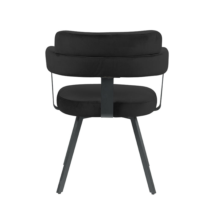 Eetkamerstoel Bardio - Zwart - Fluweel-Eetkamerstoelen-LABEL51