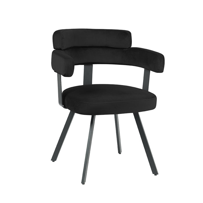 Eetkamerstoel Bardio - Zwart - Fluweel-Eetkamerstoelen-LABEL51