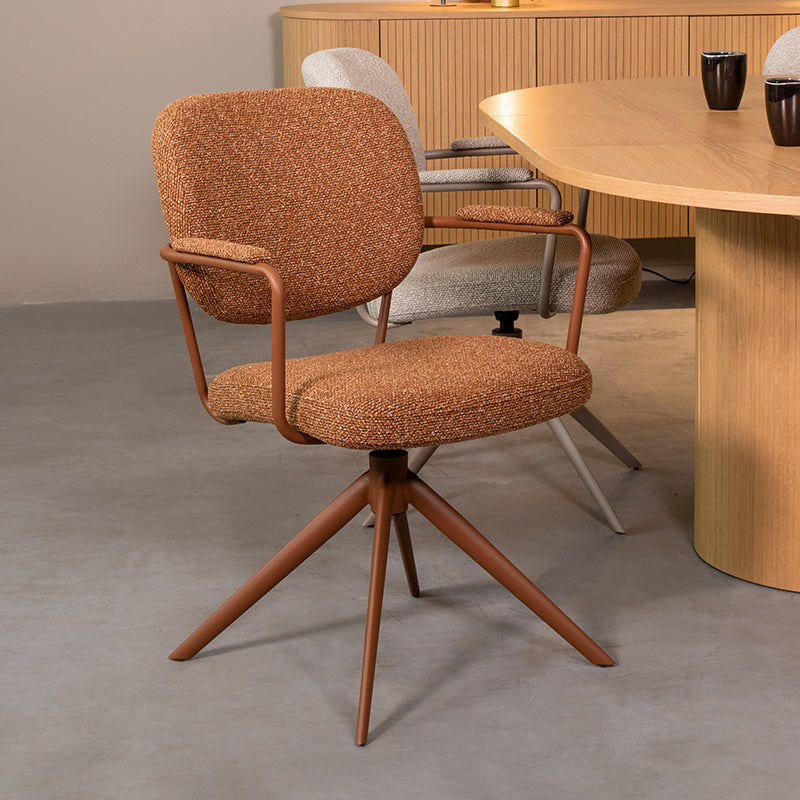 Eetkamerstoel Basel Coral Royal Boucle Coral Metalen Frame-Eetkamerstoelen-LABEL51
