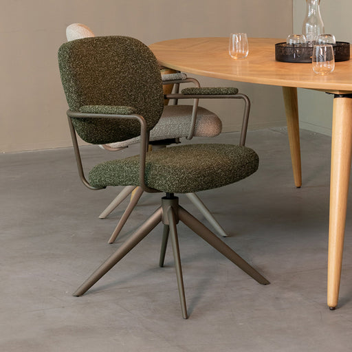 Eetkamerstoel Basel - Forest - Royal Boucle - Forest Metalen...-Eetkamerstoelen-LABEL51