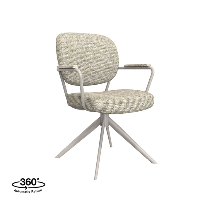 Eetkamerstoel Basel - Naturel - Royal Boucle - Taupe Metalen...-Eetkamerstoelen-LABEL51